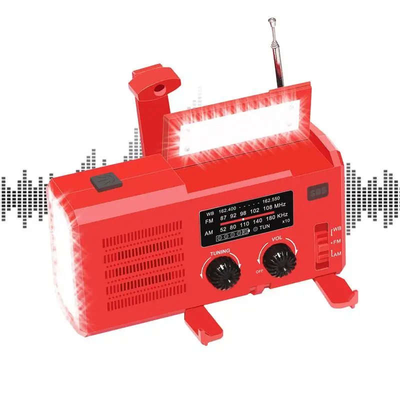 

Crank Radio Multifunctional Hand Crank Flashlight 4000mah Durable Phone Charger Am/Fm Hand Crank Generator For Indoor