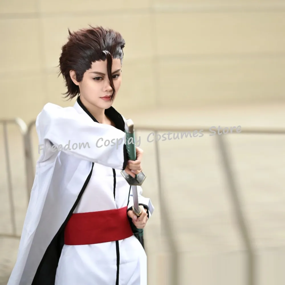 Фото Костюмы для косплея Айзена Сосуке из аниме Bleach, парик, костюм 5-го капитана команды Смерти, японские белые кимоно, костюмы для мужчин и женщин на Хэллоуин №3