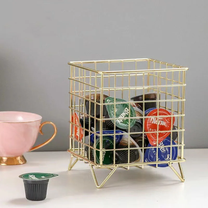 

2023 Coffee Capsule Basket Coffee Pod Organizer Coffee Capsule Pod Storage Basket Mask Storage Snack Storage