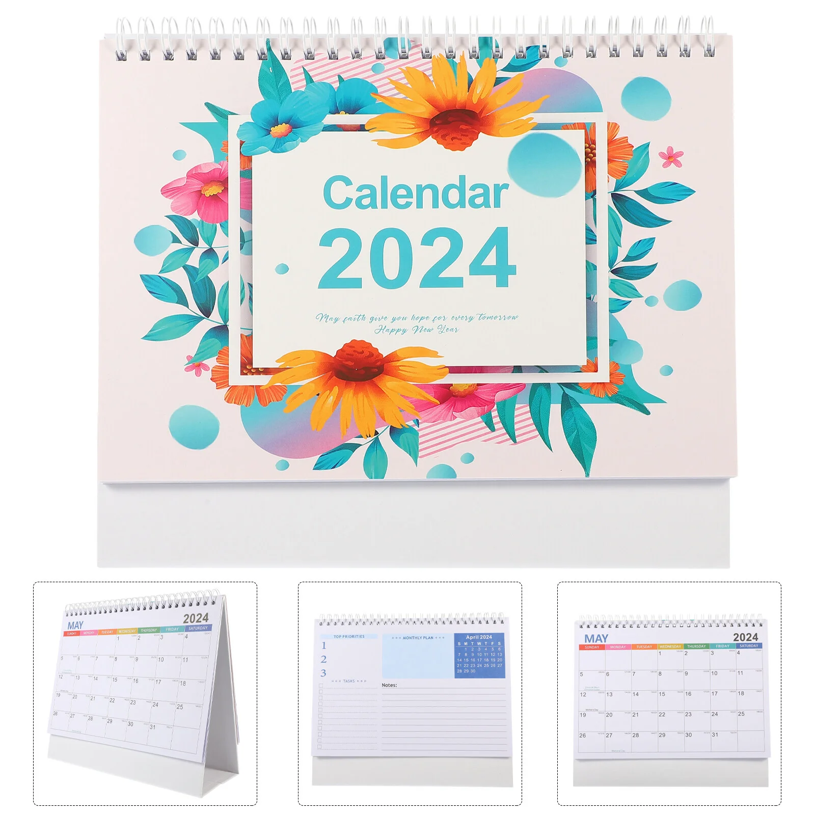 

Desk Decoration Table Calendar 2024 Small Desktop Monthly Standing Pad Paper Office