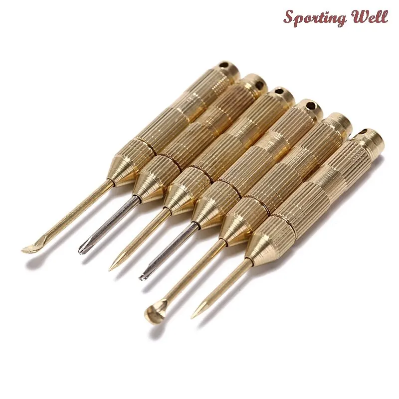 

5 шт. EDC легкая переноска наружная латунная зубочистка для кемпинга многофункциональная зернистость для копания