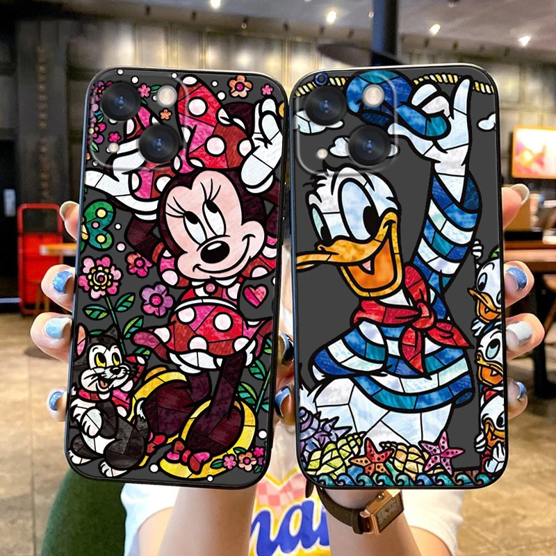 

Disney Donald Duck Minnie Mickey Phone Case For Apple iPhone 14 13 12 11 SE XS XR X 7 8 6 mini Plus Pro MAX 2020 Black Cover