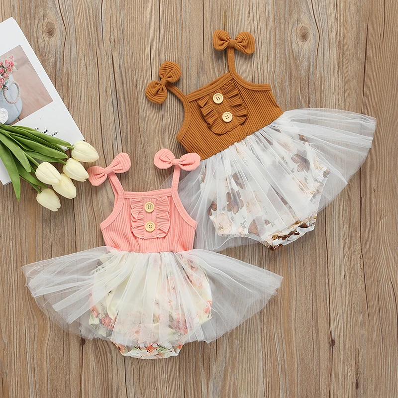 

Ma&Baby 0-24M Newborn Infant Baby Girls Romper Princess Bow Tulle Floral Jumpsuit Playsuit Summer Clothing Costumes D35