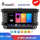 Автомобильный мультимедийный плеер Podofo, проигрыватель на Android 9,1, с GPS, для VWVolkswagenGolfPoloTiguanPassatb7b6SEATleonSkodaOctavia, типоразмер 2DIN