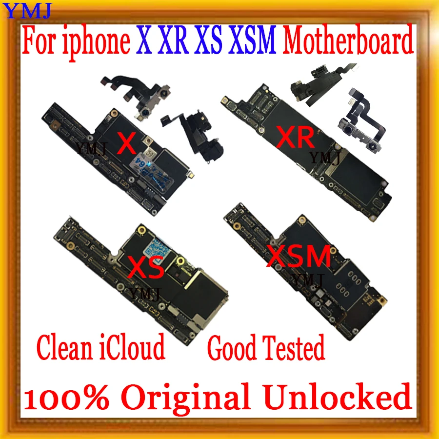 64GB 128GB 256GB With/No Face ID for iPhone X XR XS Max Motherboard No ID Account Logic board Support update Tested Plate enlarge