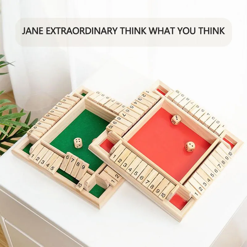 Настольная игра Shut The Box Dice деревянные лопатки и игральные кости для 4-го игроков