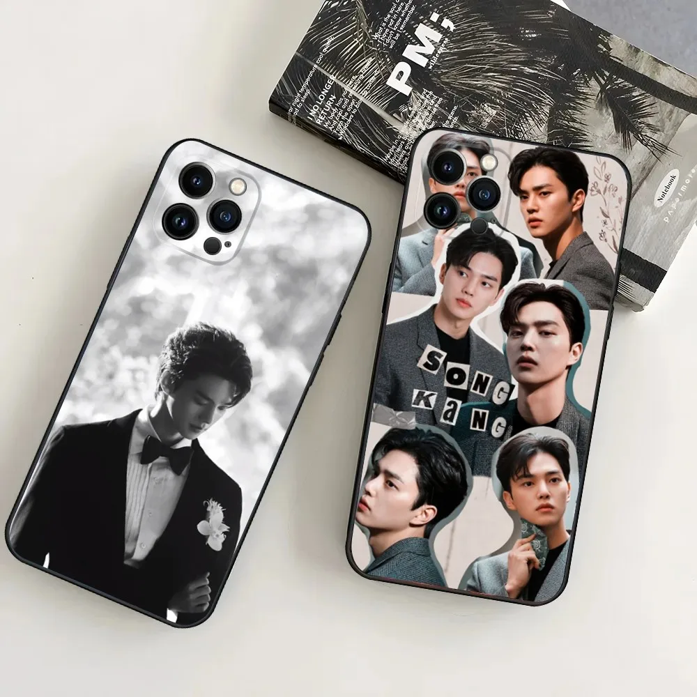 Korea Actor Kang Song Phone Case For iPhone16 15 14 13 12 Mini 11 Pro XR X XS MAX 7 8 Plus Silicone Cover Soft Black