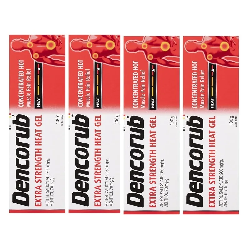 

4PCS Australia Dencorub Strength Heat Gel No Odour Relief from Arthritis Rheumatism Lumbago Fibrositis Sore Back Muscle Pain