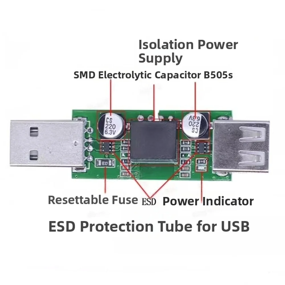 Фото USB-изолятор 1500В, модуль ADUM3160 - плата защиты от перенапряжения, изоляция USB-USB с поддержкой USB2.0 12 Мбит/с №1