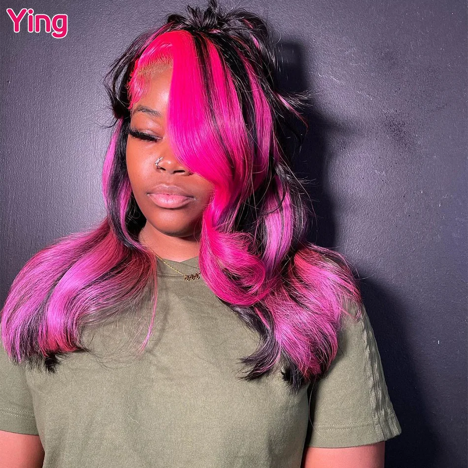 Ying Hair Rose Pink Color Body Wave 5x5 Transparent Lace Wig 13x4 Lace Front Wig Remy Human Hair 13x6 Lace Front Wig PrePlucked