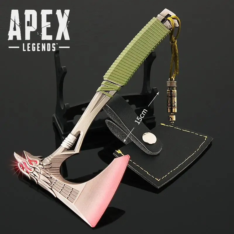 

15cm Apex Legends Game Bloodhound Heirloom Diamond Raven Bite Hand Axe Weapon Keychain Model Children's Holiday Metal Boy Gift