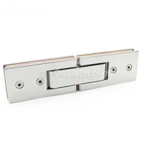 2pcs stainless steel bathroom door hinges 180 degrees rectangle shower room door clips glass hinges polished chrome fg962