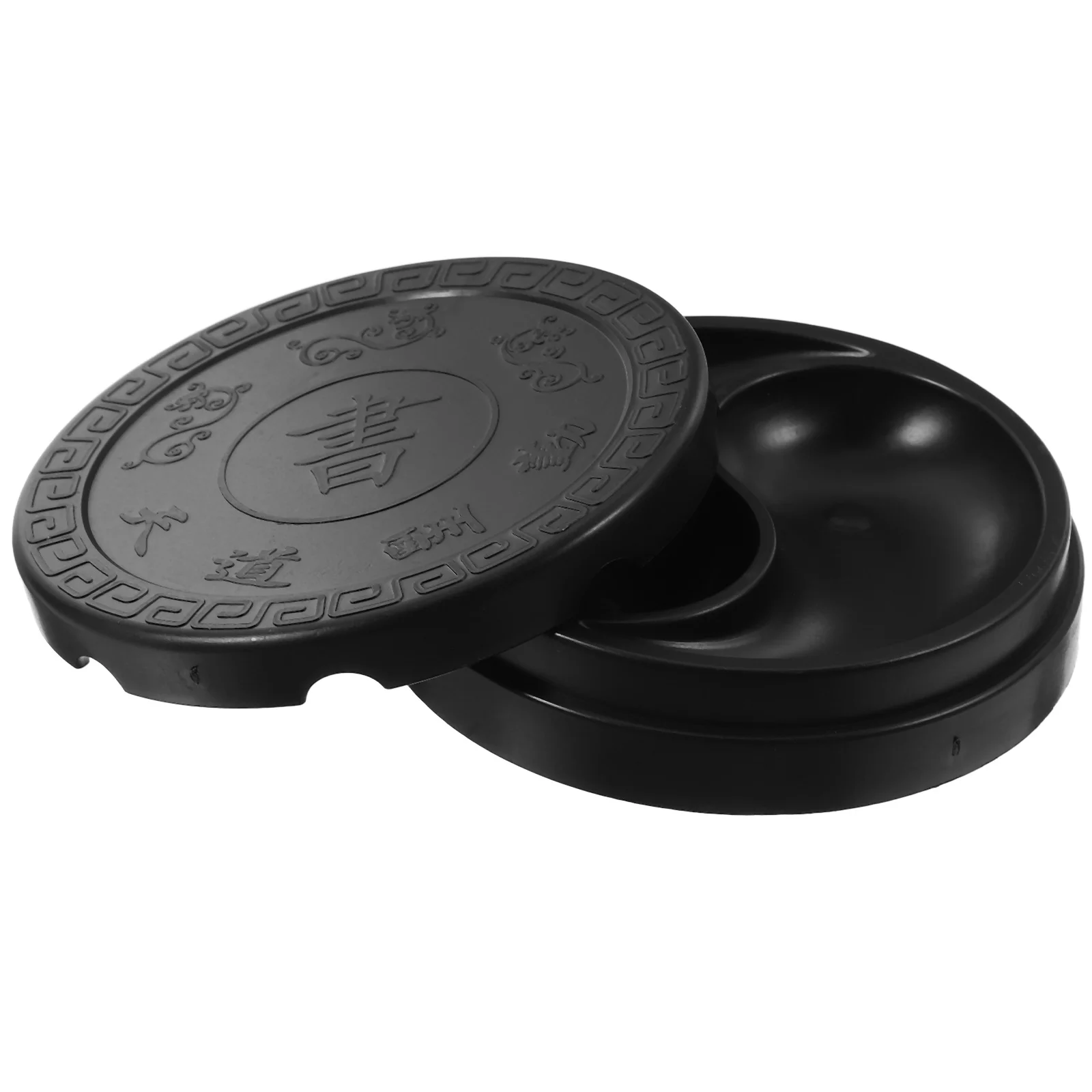 Лоток для чернил чернильный камень аксессуар каллиграфии с крышкой черный