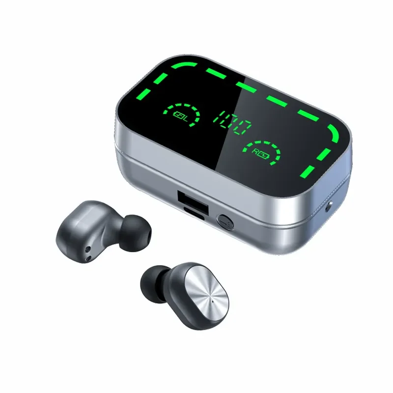 Беспроводные наушники с Bluetooth 5,3, большие TWS наушники с ЖК-дисплеем и внешним аккумулятором, гарнитура YD05 с микрофоном для iPhone, Android (art.: 3920c8ce69727) - 3920c8ce69727