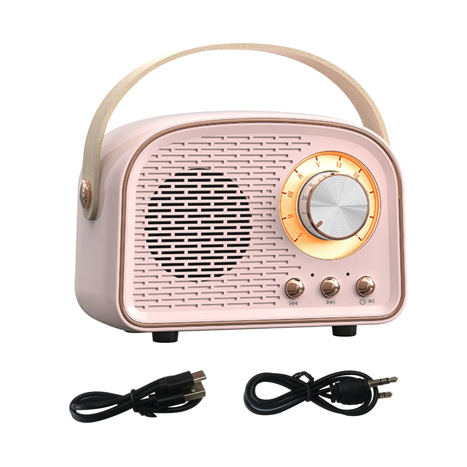 

Party Old Fashion -compatible 5.0 Plastic With Handle Indoor Outdoor Gift Retro Wireless Speaker FM Radio Home Genuine Sale