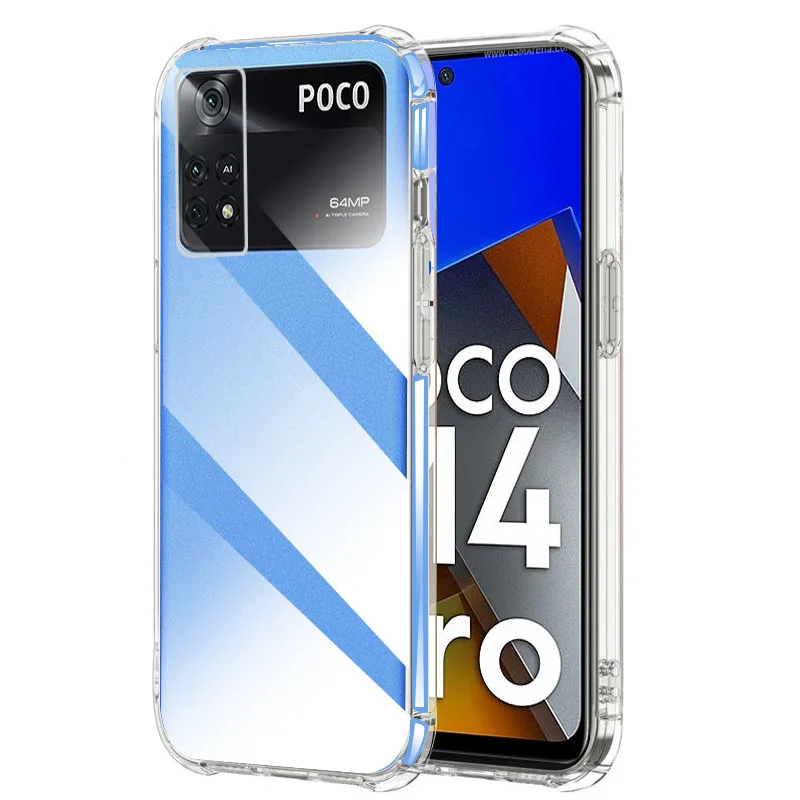

Clear Airbag Soft Silicon Anti-Fall Protect Case For Xiaomi Poco M4 Pro 5G NFC Pocco Poko LIttle M4Pro M 4 Pro Shockproof Coque