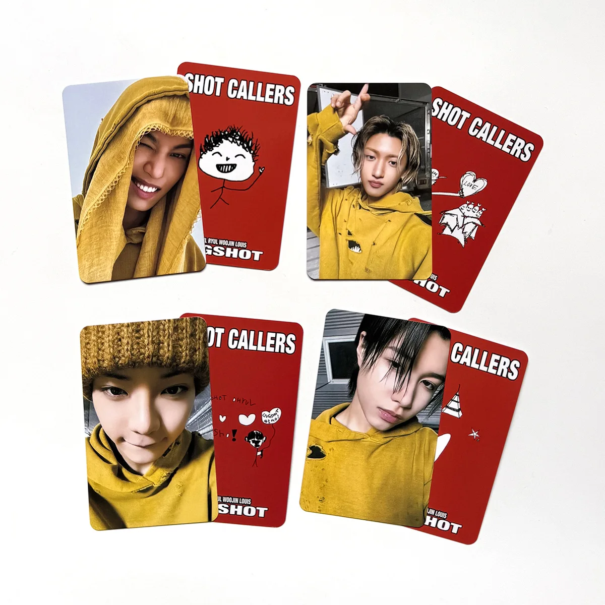 Фото 4 шт. LNGSHOT 1-й альбом SHOT CALLERS K4 Специальные карточки POP-UP Store WVS Открытки RYUL WOOJIN LOUIS OHYUL Фанатские карточки с ярким эффектом №2