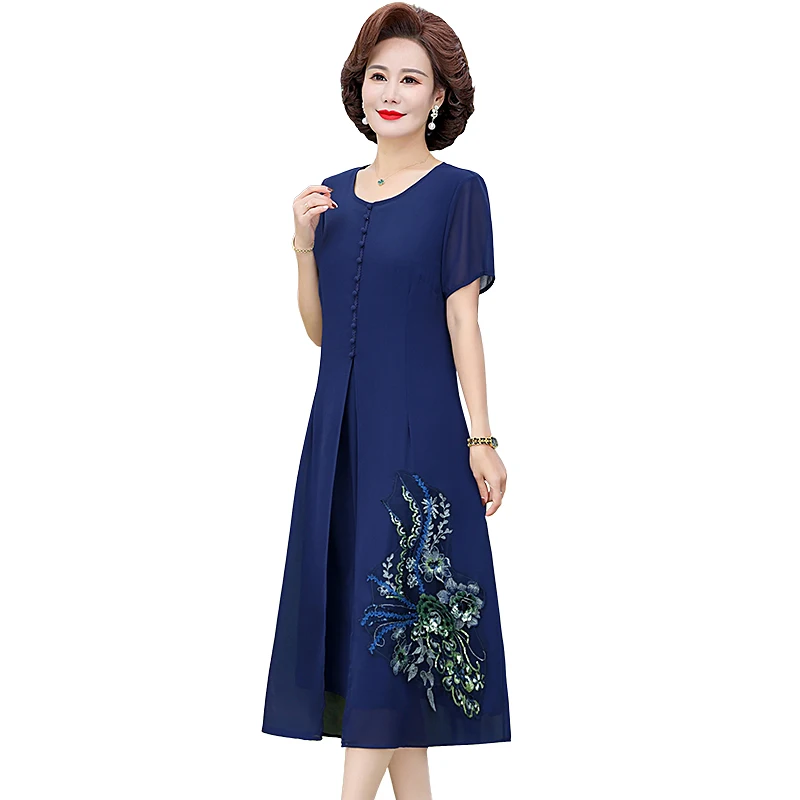 

Женское платье-двойка с вышивкой, свободное платье с коротким рукавом и цветочным рисунком, лето 2023