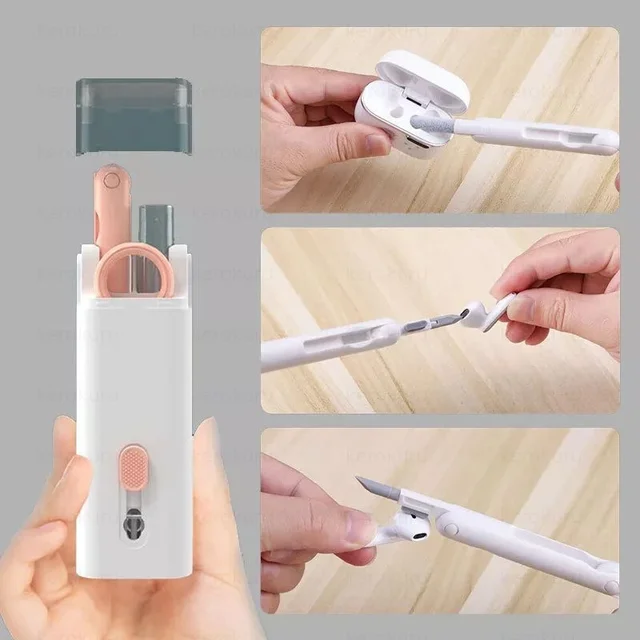7-in-1 Cleaning Kit: Computer Keyboard Cleaner Brush, Earphones Cleaning Pen, AirPods/iPhone Cleaning Tools, and Keycap Puller Set 4