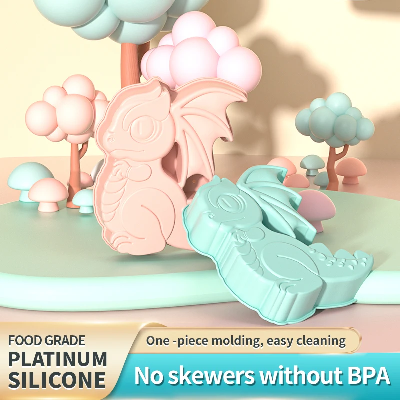 Большая симпатичная 3D силиконовая форма для торта в виде динозавра