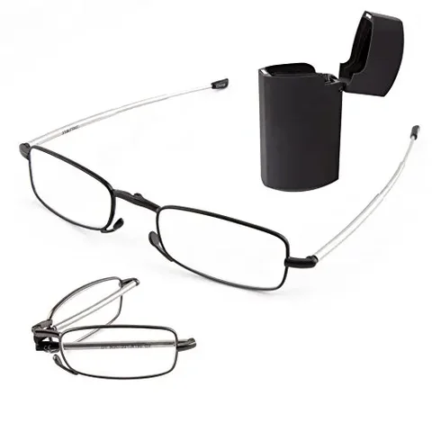 Компактные складные очки для чтения = Clear VIDA = с мини-флип-чехлом для мужчин и женщин + 1 + 1,5 + 2 + 2,5 + 3 + 3,5 + 4
