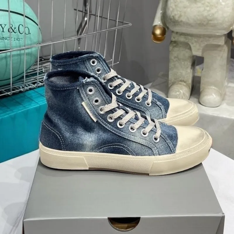 

Couple Models 2023 Fashion New Women's Casual Shoes High Quality Unisex Canvas Shoes Ripped Shoes Vintage Lace Up Flat Sneakers