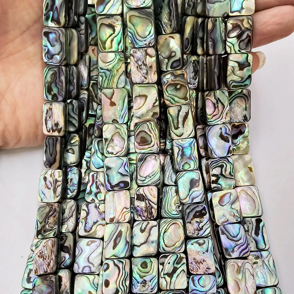 

8x10mm 12x16mm Natural Abalone Shell Loose Beads Rectangle Shape Strand DIY for Making Jewelry Necklace Bracelet Accessories