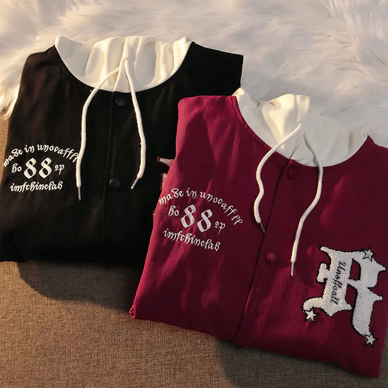 Толстовка Женская с вышивкой в готическом стиле длинными рукавами Y2k - купить по