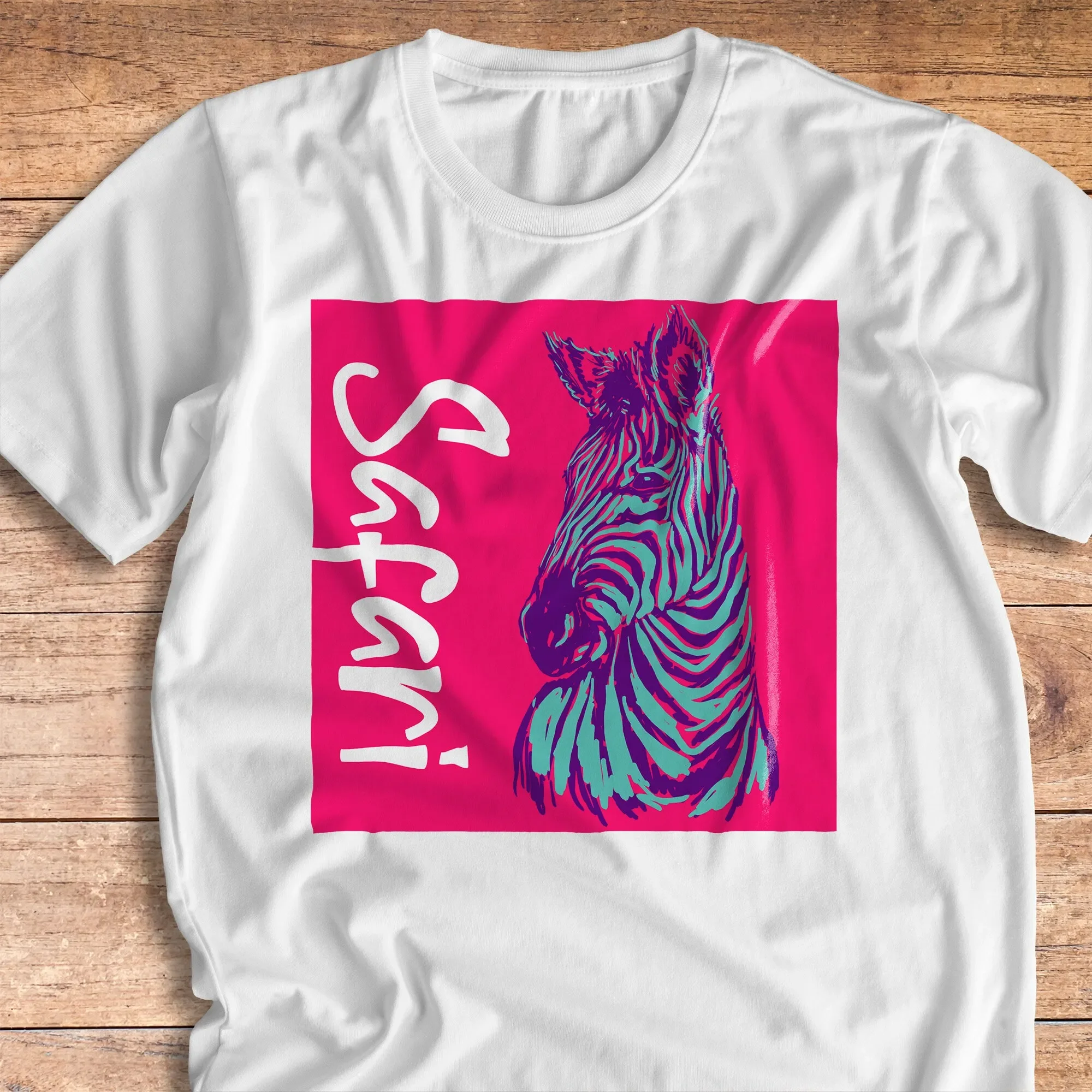 Футболка сафари Зебра Подарочная Акварельная футболка