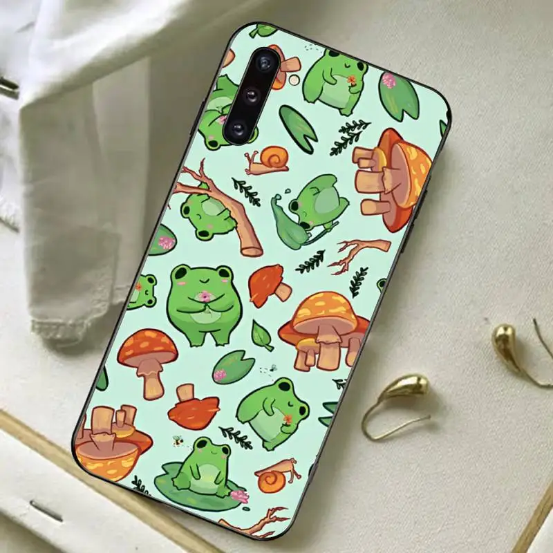 YNDFCNB Mushroom frog Phone Case for Samsung A51 A30s A52 A71 A12 for Huawei Honor 10i for OPPO vivo Y11 cover