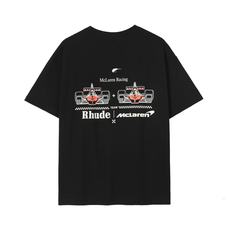 

Rhude's New Spring-Summer F1 Grand Prix Motor Racing Cotton Round Neck Printed T-Shirts For Men And Women