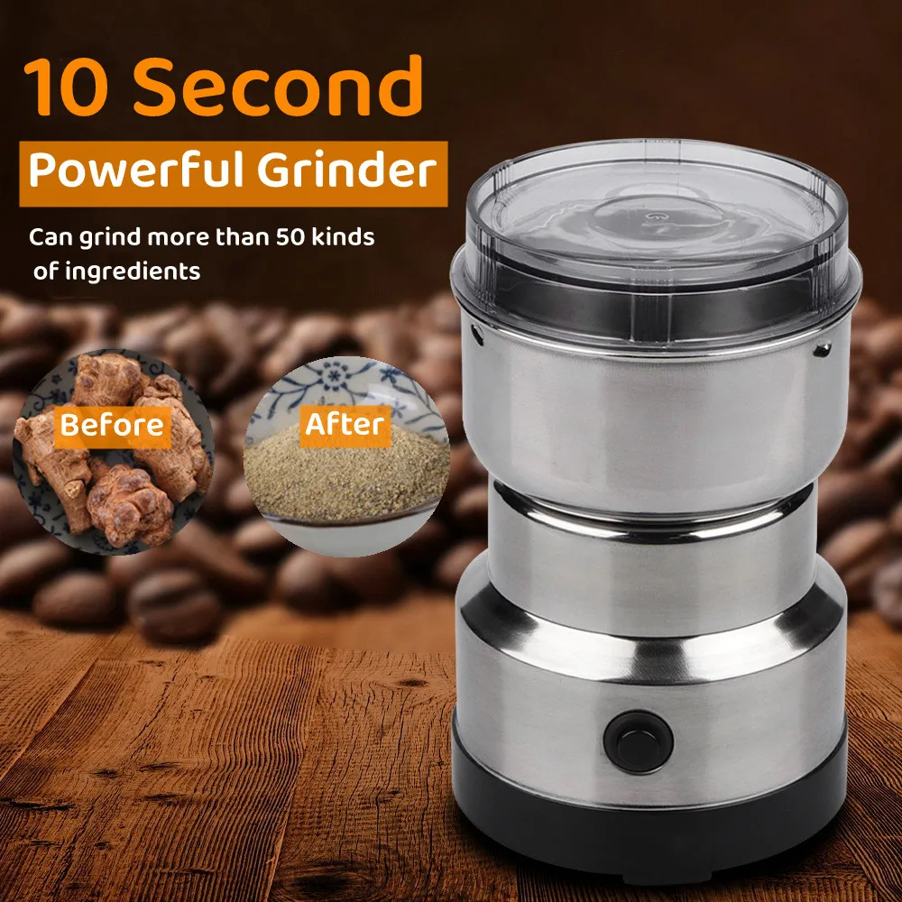 Molinillo de café eléctrico para el hogar, máquina trituradora de granos, nueces,...