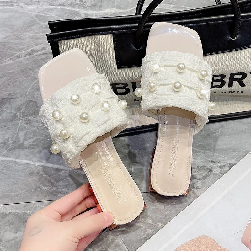 

2023 New Summer Women's Slippers Flat Open Toe Sandals Outdoor Leisure Comfortable Simple Pure Color Women's Sandals Slippers