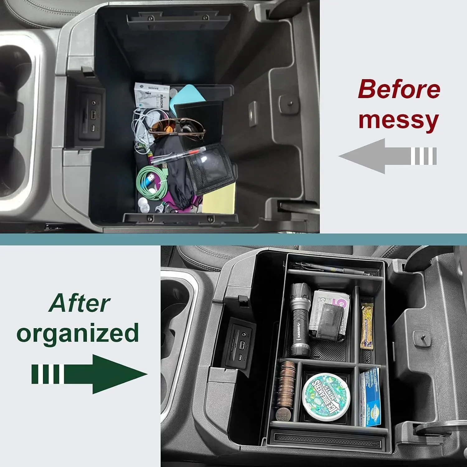 Для Silverado Sierra 2500 3500HD 2020-2023 Chevy 1500 GMC 2019-2023 центральная консоль коробка для хранения