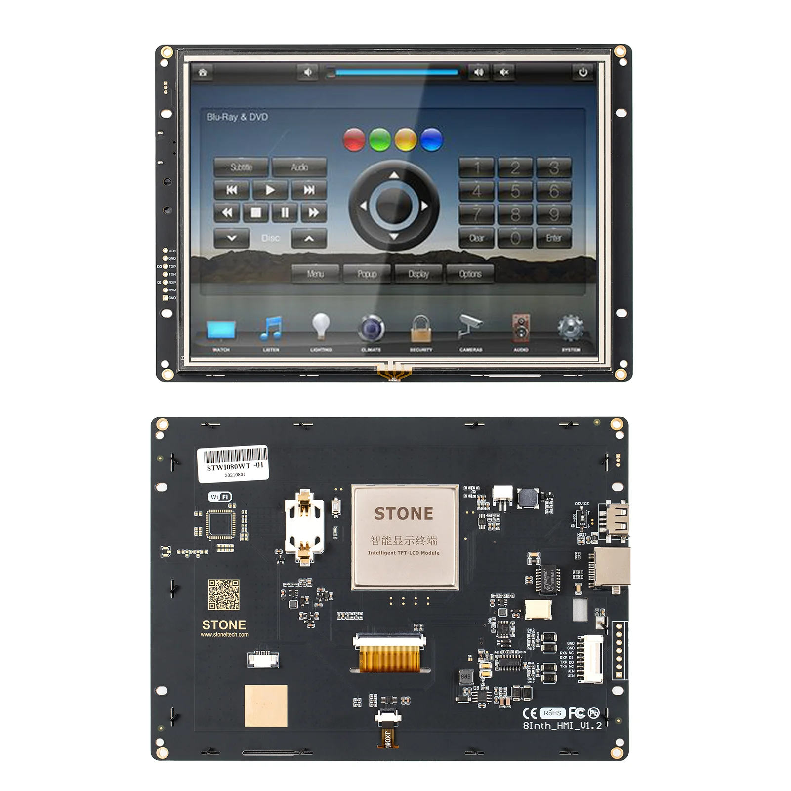 8 inch 4:3 scale 65k color display panel with CPU &control board