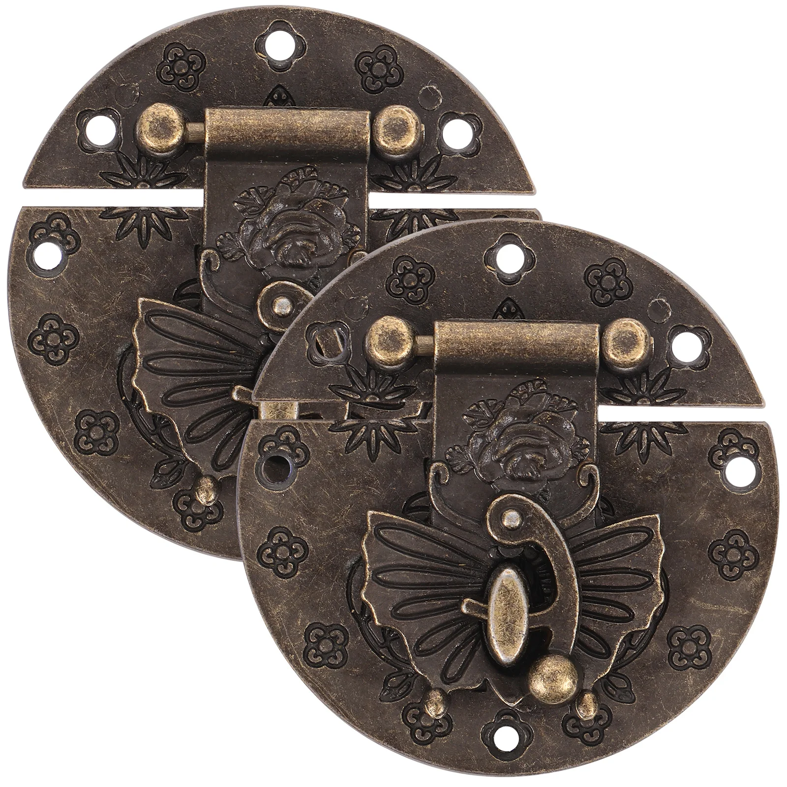 

2 pcs Decorative Jewelry Box Buckle Gift Box Hasp Latches Vintage Wooden Box Hasp Lock