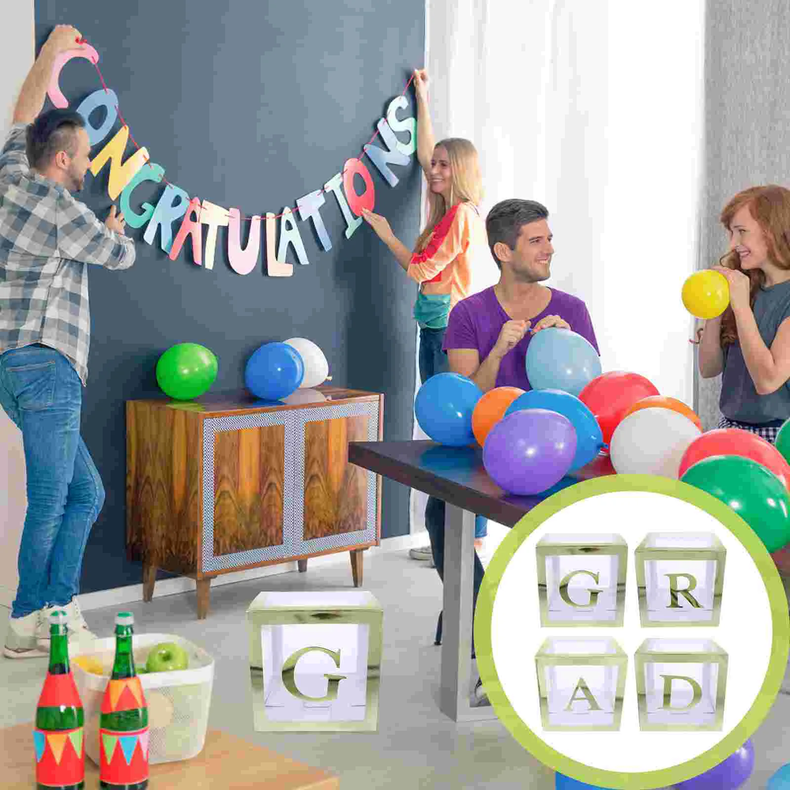 

4 шт. золотые Чехлы для воздушных шаров градиентные буквы коробки для воздушных шаров Декорации для фотосъемки