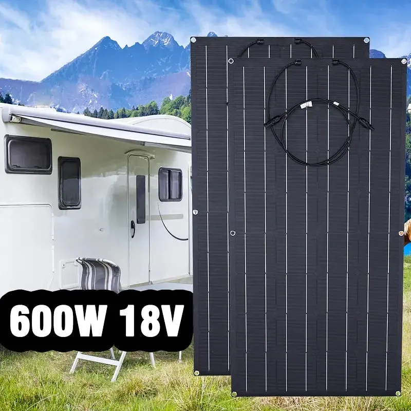 

Солнечная панель 300 Вт 12 В в комплекте, полная Гибкая портативная Автомобильная лодка, зарядное устройство для аккумулятора для кемпера, монокристаллическая водонепроницаемая панель для дома, RV