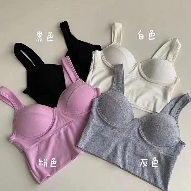 

Women Clothing Crop Top Women's Double Palm Cup Party Bra Underwear Crop Top Spaghetti Strap Blouse Bra Bustier Corsets