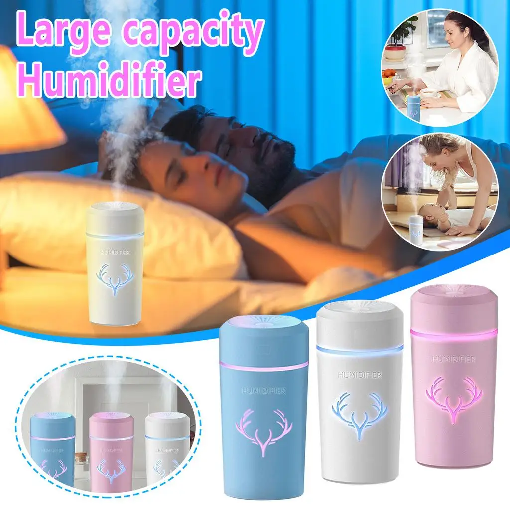 

500ml Mini Air Humidifier USB Ultrasonic Cool Mist Maker for Bedroom Home Car Plants Quiet Portable Purifier Humificador