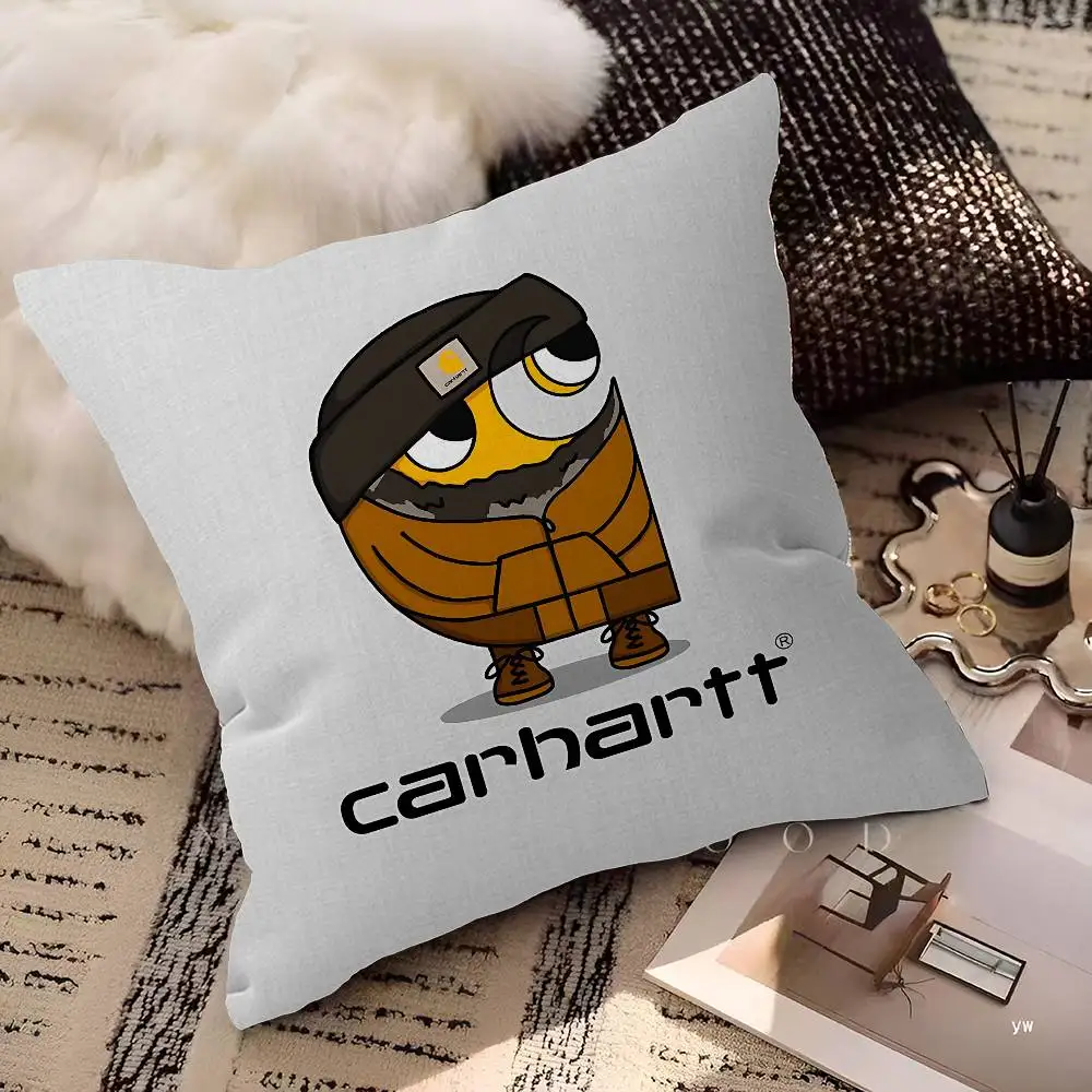Фото Наволочка C-Carharttes с логотипом и кленовым дизайном, декоративная наволочка для подушки, украшение к празднику «Счастливый осенний урожай» №2