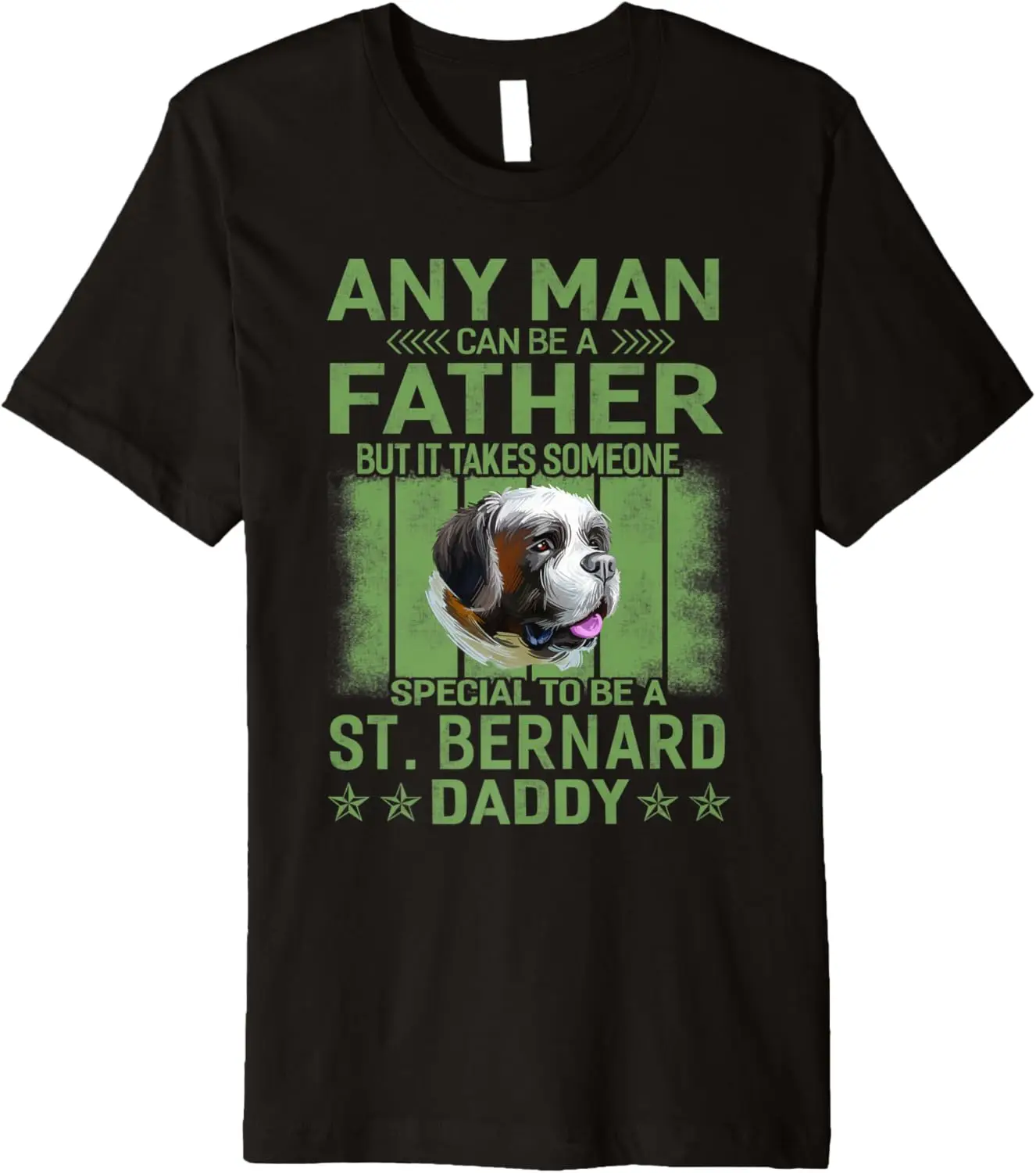Мужская футболка премиум-класса с изображением собаки Бернара папы