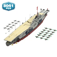 moc graf zeppelin germany kriegsmarine military aircraft carrier building blocks city steamer assembled model with motor kid toy