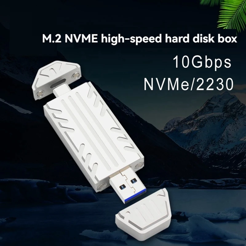 Корпус SSD M.2 NVME Внешний корпус USB 3.2 Gen2 10 Гбит/с Type-A + Type-C M2 Адаптер Поддержка