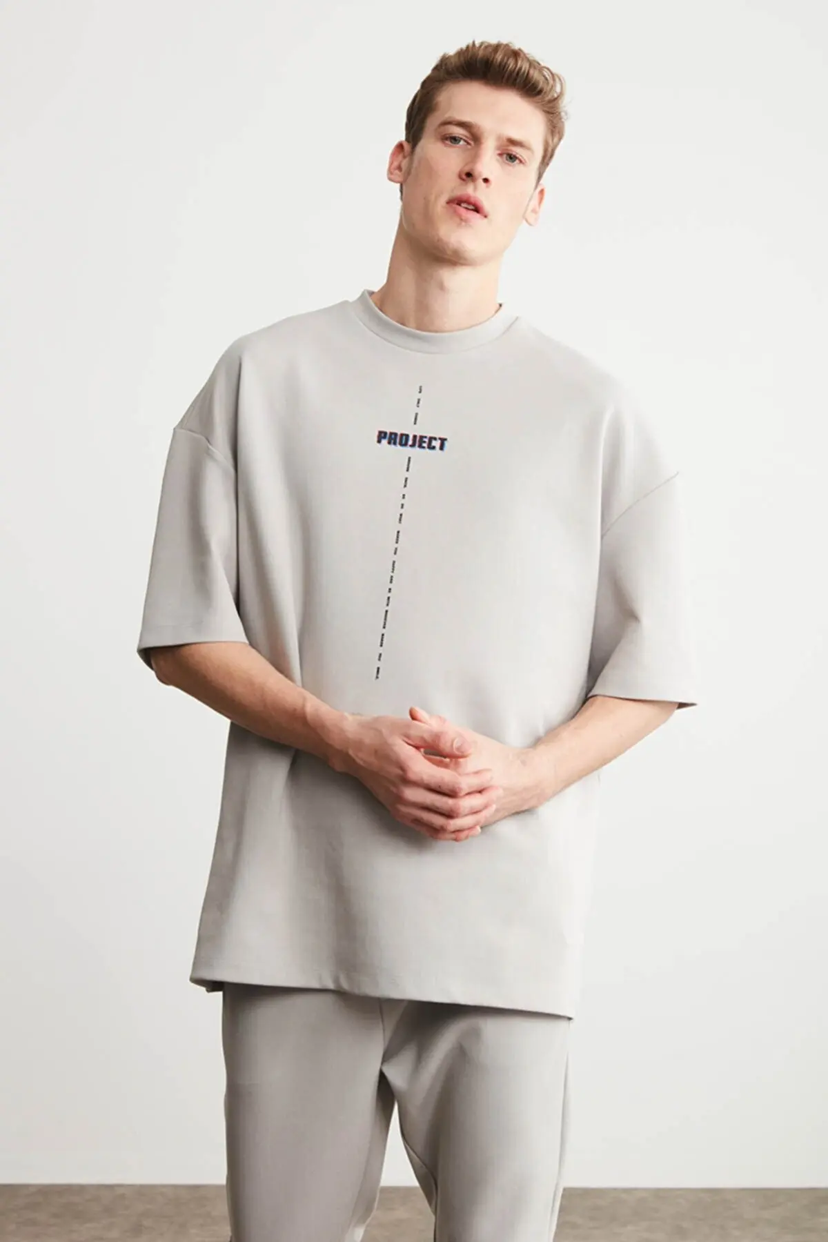 

Gray Men's Printed Bicycle Collar Oversized t-shirt t-shirt t-shirts For Men Summer Fashion 97452220
