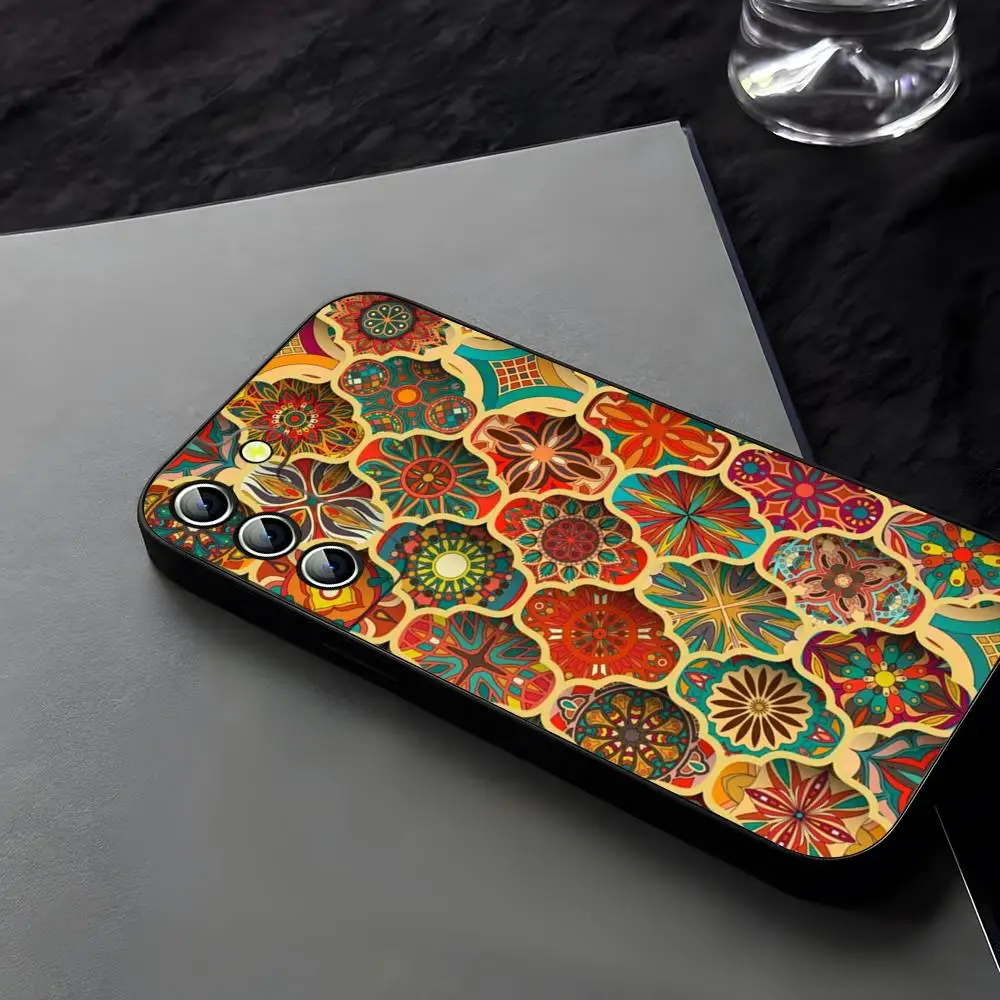 Чехол для телефона с тотемом цветка Мандала Samsung Galaxy S24 S23 S22 S25 S21 Ultra Fe Plus M54 A34 A16 A54 A24