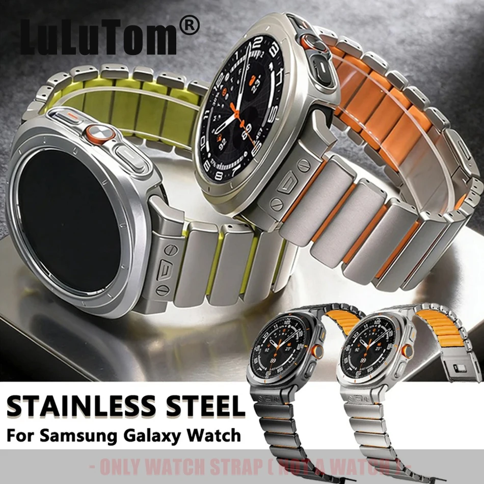 Фото Титановый фторэластомерный ремешок для часов для Samsung Galaxy Watch Ultra 47 мм/8 40 мм 44 мм/8 классический 46 мм сменный ремешок для мужчин и женщин №1