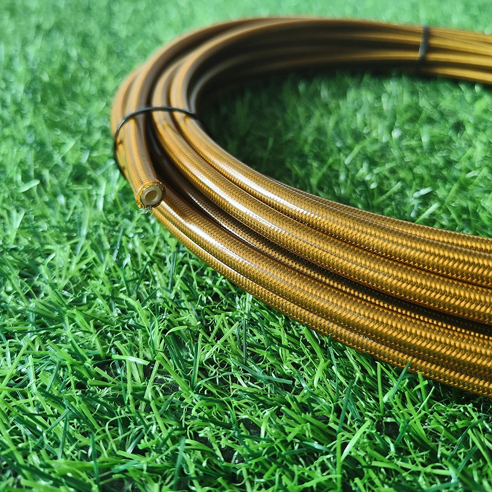 Золотая оплетка из нержавеющей стали AN3 ПТФЭ плетеная масляная трубка