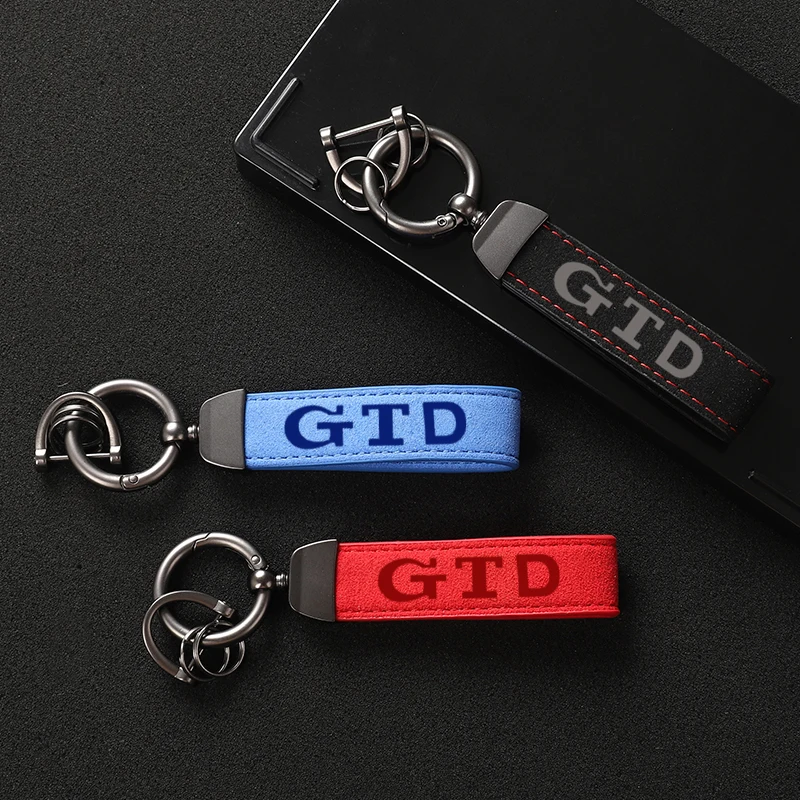 

New Luxury Car Leather Key chain Keyring Key Holder for VW GTI Golf GTD MK5 MK6 MK7 MK8 MK2 R Logo Key Rings