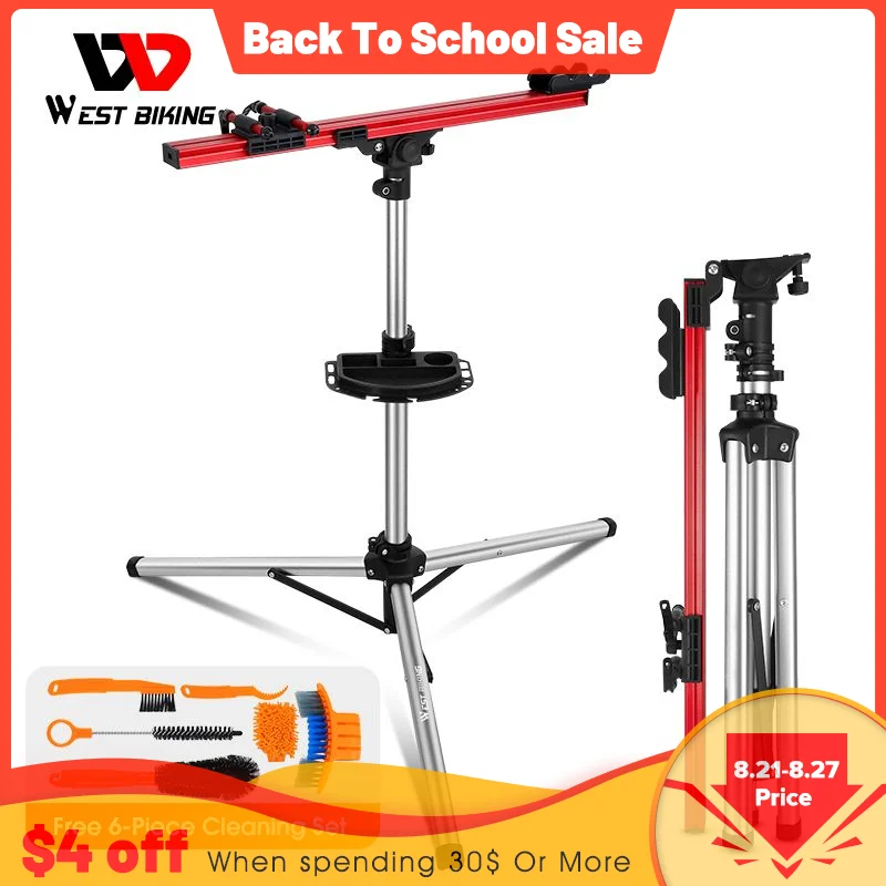 WEST BIKING Professional Mechanic Bike Repair Stand MTB Road Bicycle Maintenance Workstand Foldable Adjustable Wash Bike Rack